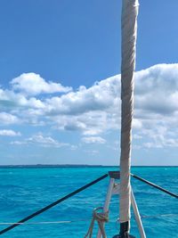 Scenic view of sea against blue sky