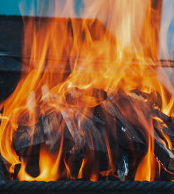 Close-up of bonfire