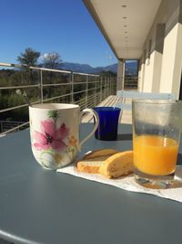 Close-up of coffee cup on table