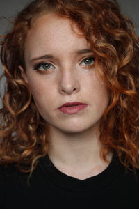 Close-up portrait of a beautiful young woman