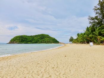 Scenic view of beach against sky