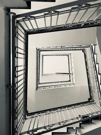 Directly below shot of spiral staircase in building