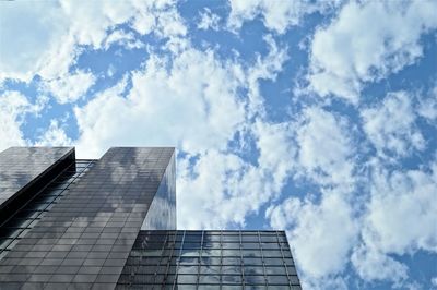 Low angle view of modern building against sky