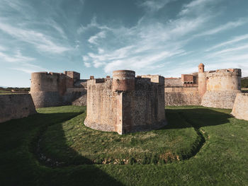 View of fort against cloudy sky