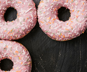 Directly above shot of donut on table