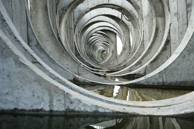 Directly below shot of spiral staircase