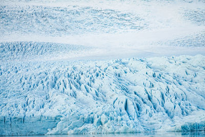 Aerial view of snow covered landscape