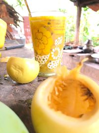 Close-up of drink on table