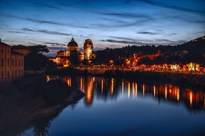 Reflection of buildings in river