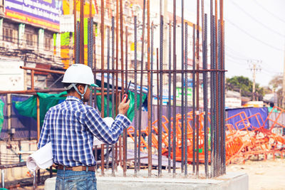 Man working at construction site