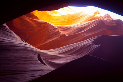 Low angle view of rock formation