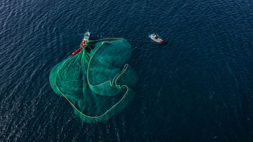 High angle view of sea