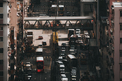 High angle view of city street