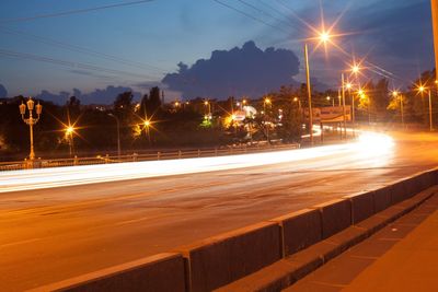 Illuminated street light at night