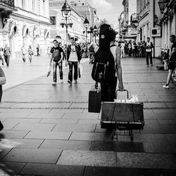 People walking in city