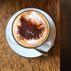 Directly above shot of coffee cup