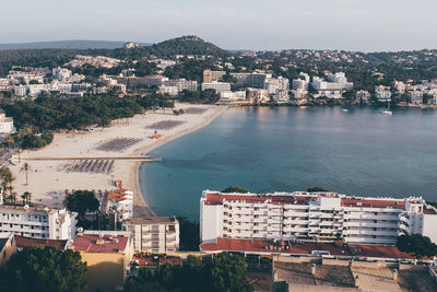 High angle view of beach in city