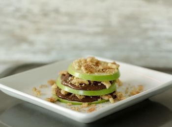 Close-up of food served in plate