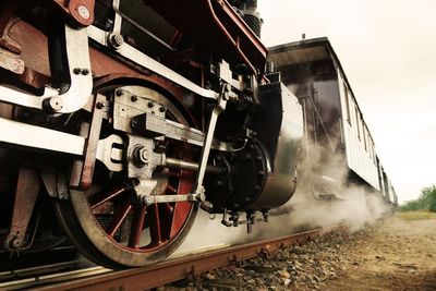 Steam train on railroad track