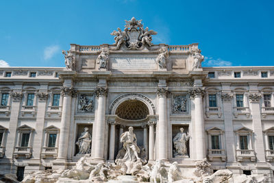 Trevi fountain against sky in city