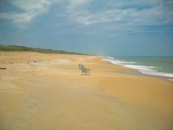 Scenic view of beach against sky