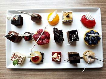 Close-up of dessert on table