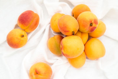 High angle view of orange fruits