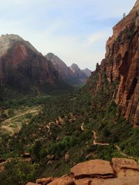 Scenic view of mountains against sky