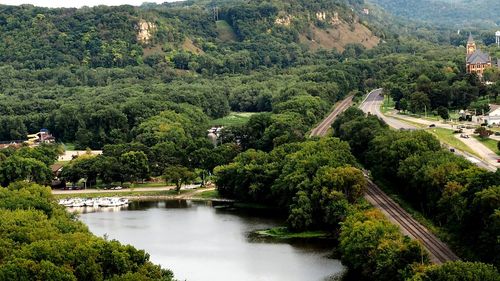 View of river with trees in background