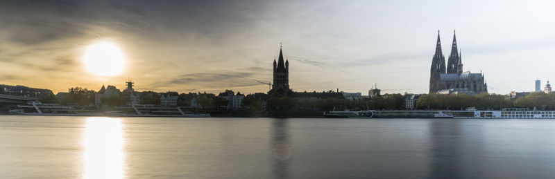 View of buildings against sky during sunset