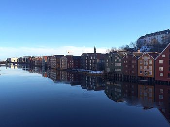 Reflection of buildings in river