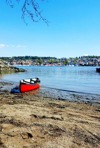 Canoe on lakeshore