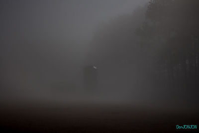 Fog against sky at night