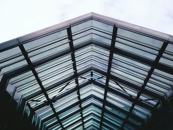 Low angle view of modern building against sky