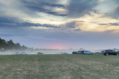 Scenic view of land against sky