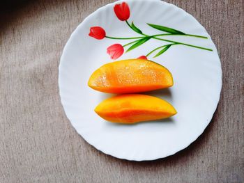 High angle view of fruits on table