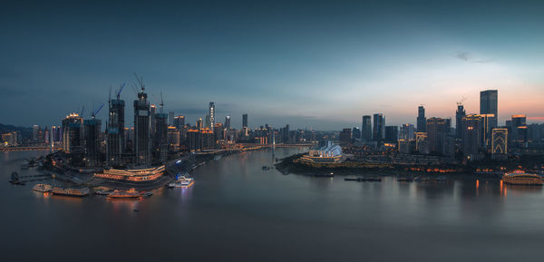 Illuminated city at night