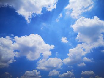 Low angle view of clouds in blue sky