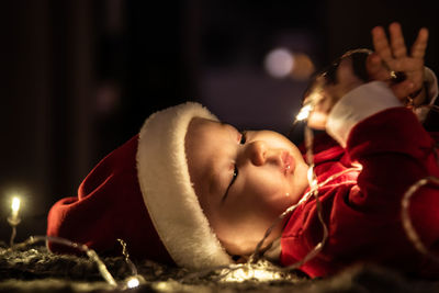 Portrait of baby girl lying down