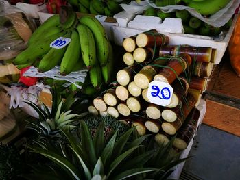 High angle view of fruits for sale in market