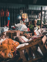 Group of people working in shopping mall