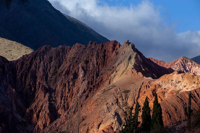 Panoramic view of rocky mountains against sky