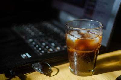 Close-up of coffee on table