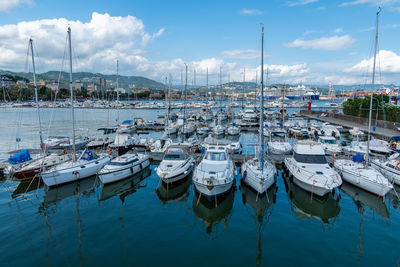 La spezia, italy, july 28, 2023. sailboat in the marina