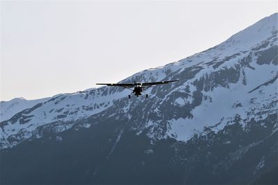 View of snowcapped mountain against clear sky