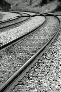 High angle view of railway tracks