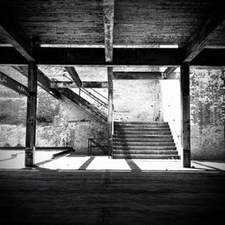 Empty wooden walkway