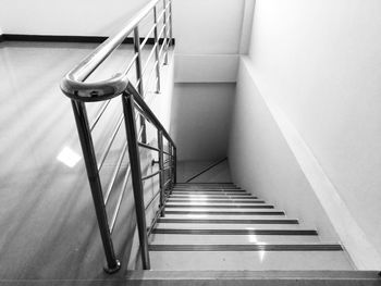 High angle view of staircase in building