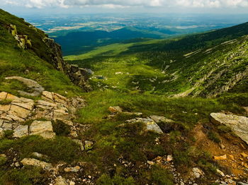 High angle view of landscape against sky