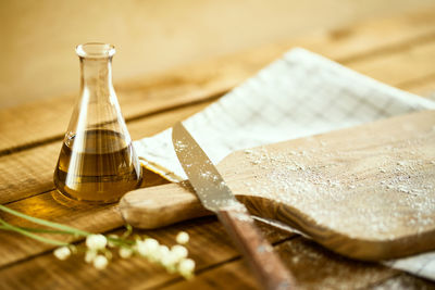 Close-up of food on table